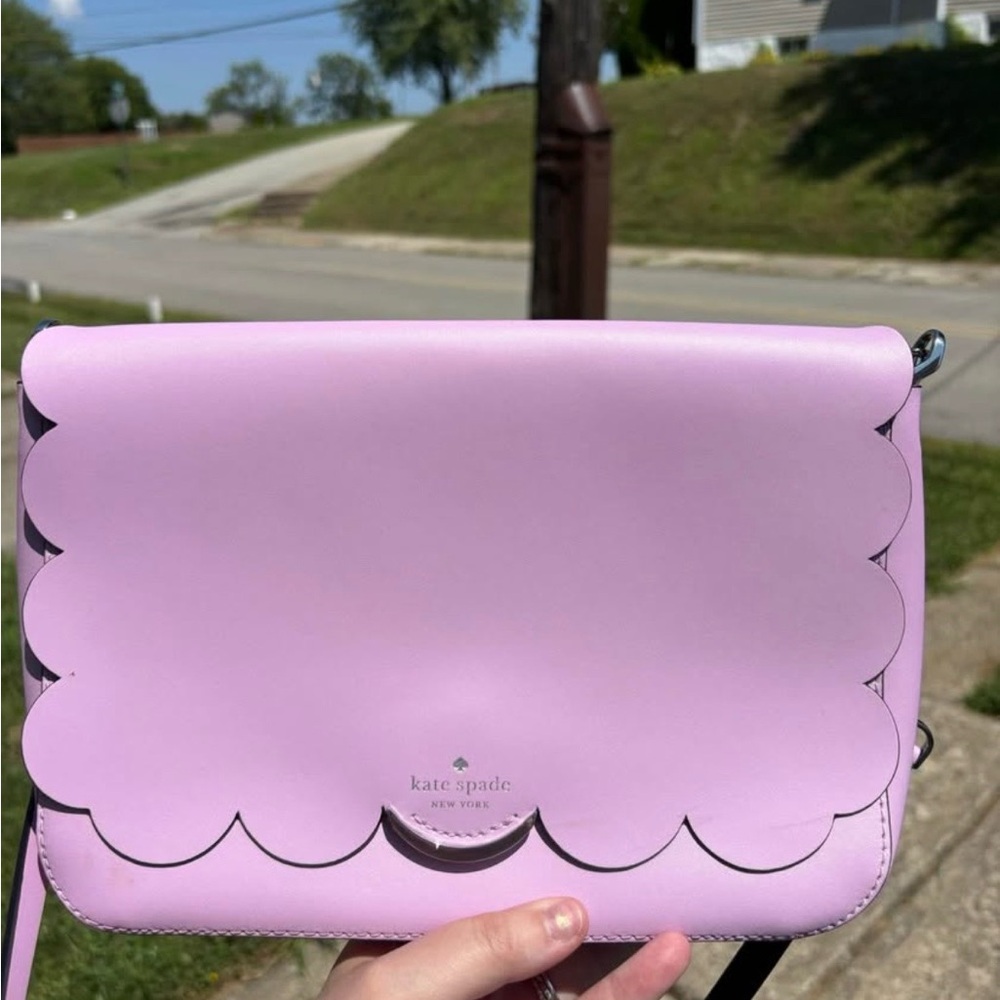 Kate Spade Magnolia Lavender Scalloped Crossbody Bag